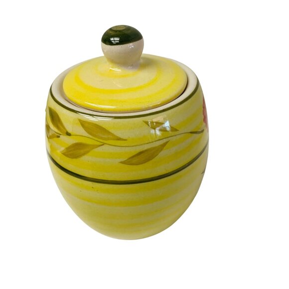 Ginger Jar Ceramic Yellow Floral Jar With Lid Storage 4" Decorative Hand-Painted - Picture 12 of 13